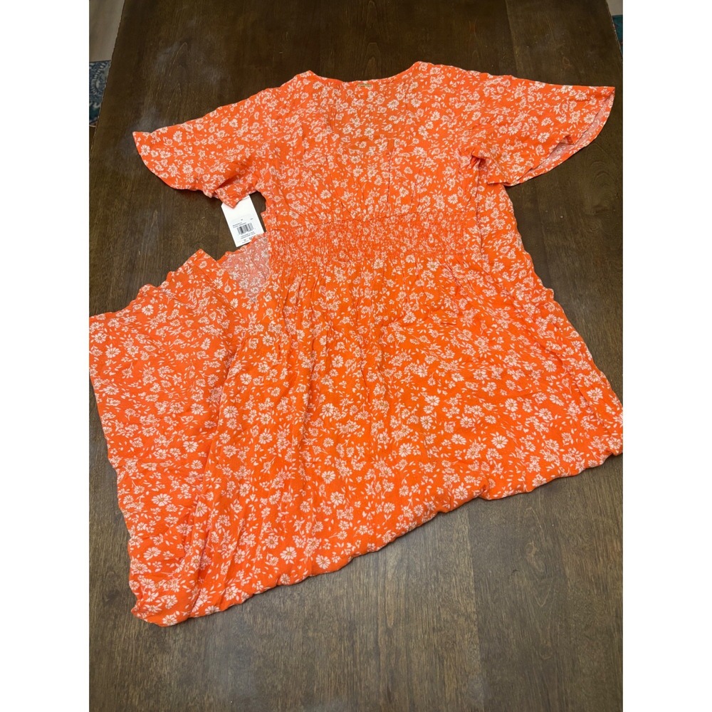 Billabong Floral Dreamer Maxi Dress Poppy Orange White Floral ABJWD00747 Medium - Picture 3 of 3